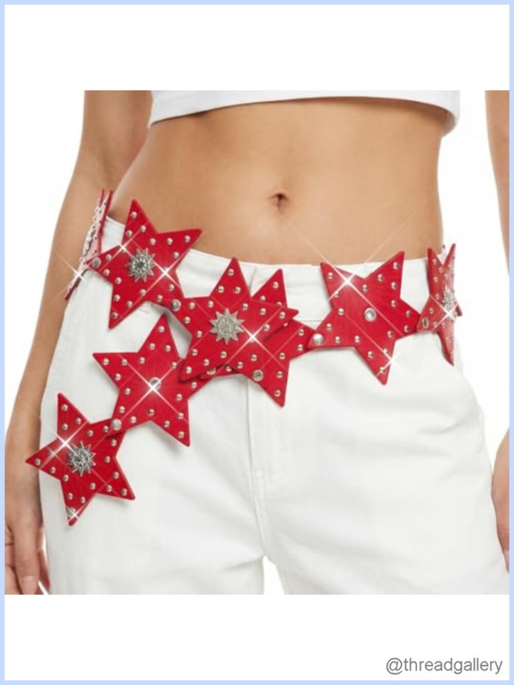 Star PU Leather Wide Waist Belt Y2K Vintage Studded Cinch